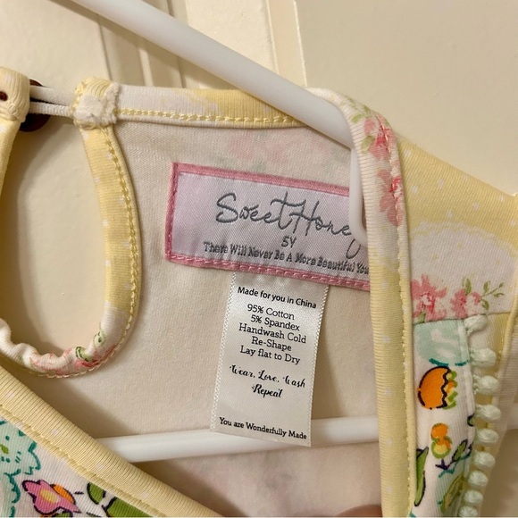 Sweet Honey Yellow Floral Sleeveless Dress with Pockets Girls Size 5 - Picture 2 of 16